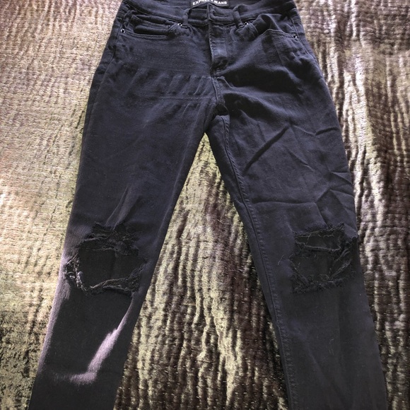 Express high rise black denim legging - Picture 2 of 5